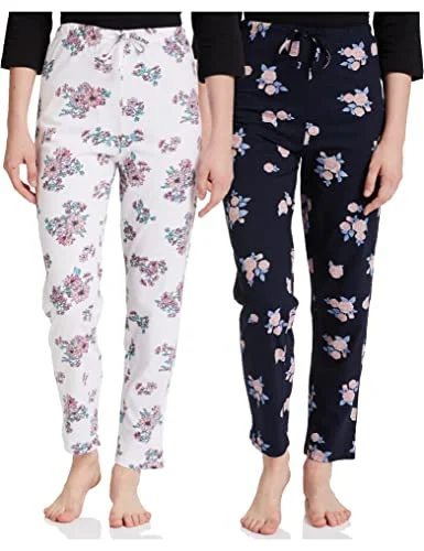 Amazon Brand - Eden & Ivy Women's Pyjama Bottom Relaxed Pajama EI-AW20PJPACK01-SOMM-15_Multicolor 2_M