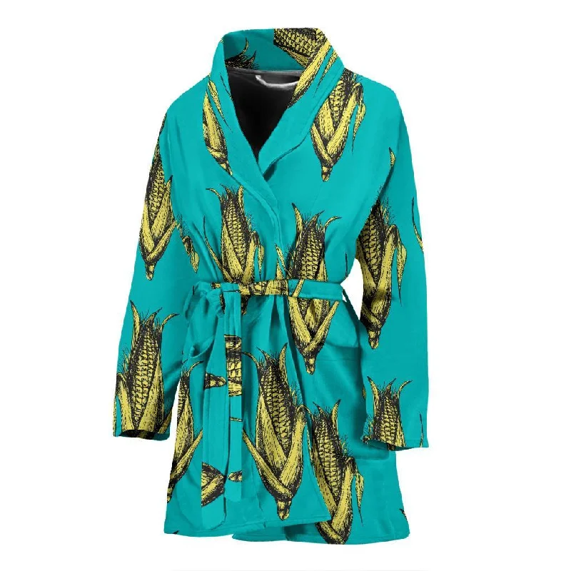 Pattern Print Corn Women Long Robe