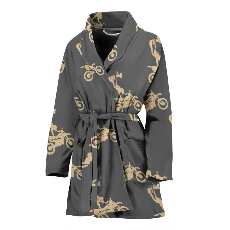 Pattern Print Motocross Women Long Robe