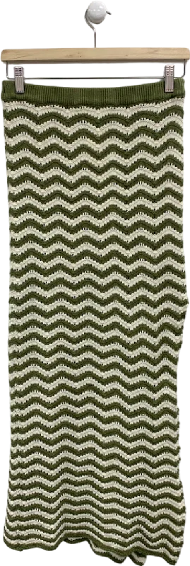 4th & Reckless Green Zigzag Knit Skirt UK 8