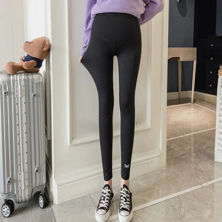 NiDELL . Pregnant Women's Shark Pants Spring and Autumn Leggings Outer Wear Slimming Maternity Pants Sports Casual Leggings Fashion