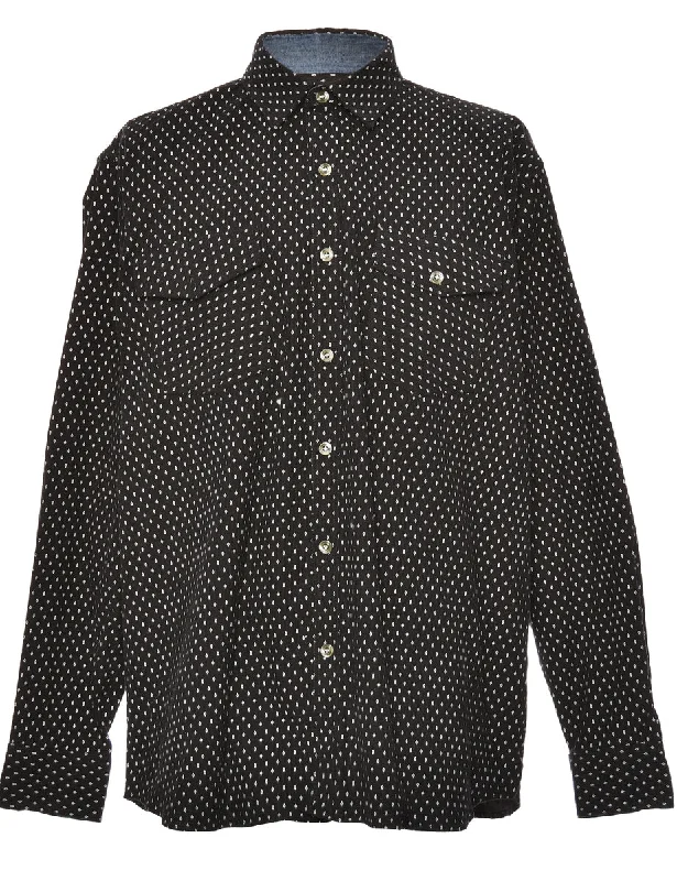 Corduroy Black & White Patterned Shirt - XL