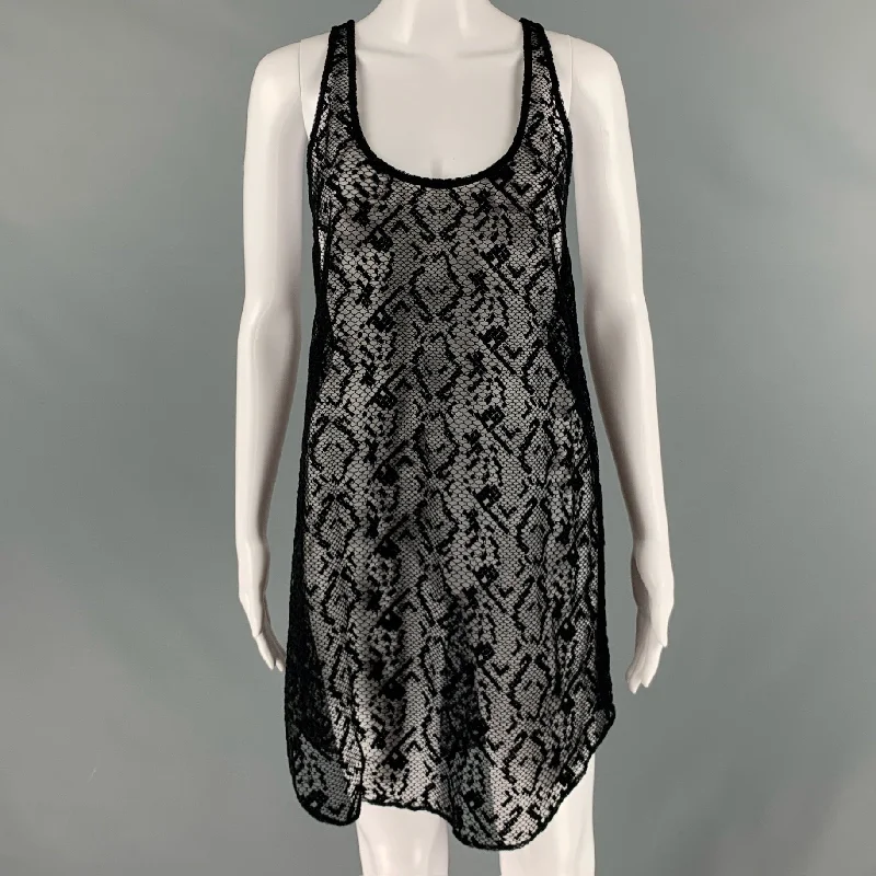 DRIES VAN NOTEN Size 6 Black Lace Tank Dress